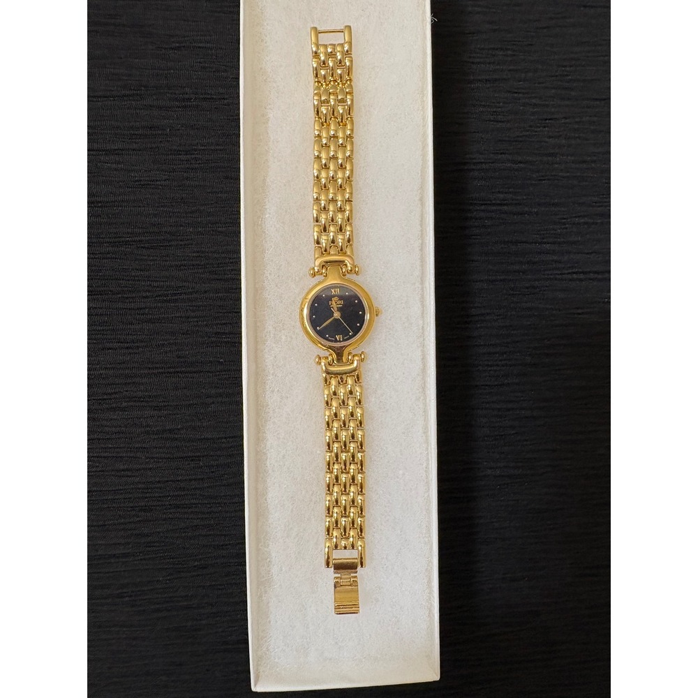 Fiori Finessa Womens Gold Tone Watch Black Dial Swiss Movt 32331 - Picture 2 of 13